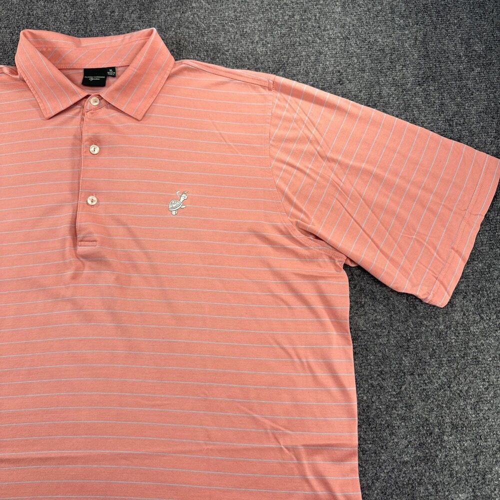 Fairway & Greene Signature Golf Polo Mens XL Coral Striped Turtle BNWOT